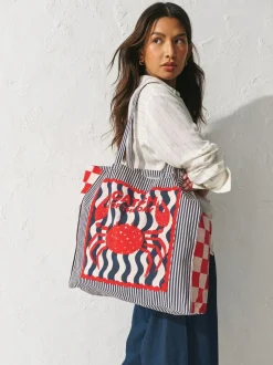 Next Print Sardine Print 100% Cotton Shopper Bag New