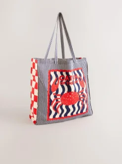 Next Print Sardine Print 100% Cotton Shopper Bag New