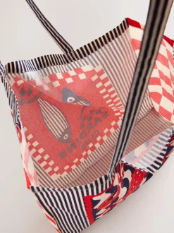 Next Print Sardine Print 100% Cotton Shopper Bag New