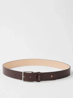 PS Paul Smith Brown Stitch Detail Logo Belt