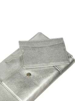 Pure Luxuries London April Leather Purse Silver Outlet