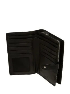 Pure Luxuries London 'Jade' Leather Purse Black Discount