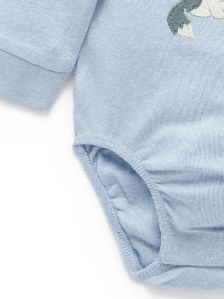 Purebaby Appliqué Bodysuit Blue Sale