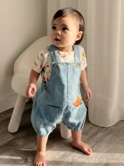 Purebaby Blue Dungaree And T-Shirt Set Clearance