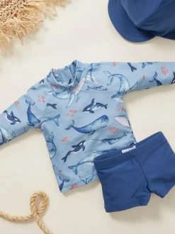 Purebaby Blue Long Sleeve Rashie Vest