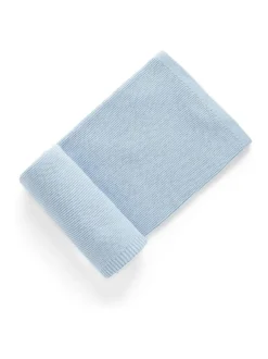 Purebaby Textured Knit 100% Cotton Blanket Blue Hot