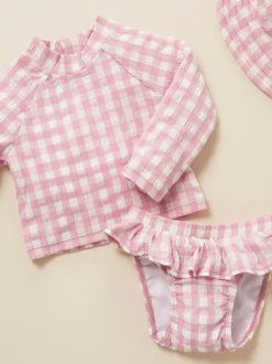 Purebaby Pink Long Sleeve Rashie Swim Set Sale