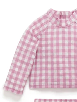 Purebaby Pink Long Sleeve Rashie Swim Set Sale