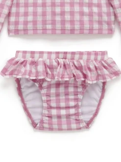 Purebaby Pink Long Sleeve Rashie Swim Set Sale