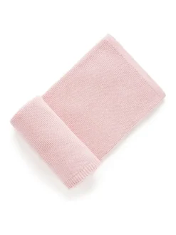Purebaby Textured Knit 100% Cotton Blanket Pink Hot