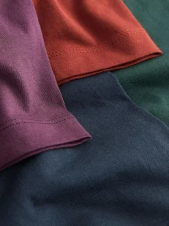 Next Purple / Navy Blue / Orange / Green Regular Fit T-Shirts 4 Pack Clearance