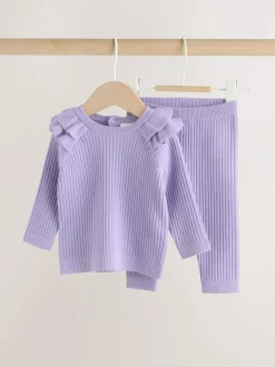 Next Purple Baby Knitted Jumper and Leggings Set 2 Piece (0mths-3yrs) Discount