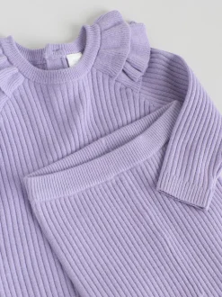 Next Purple Baby Knitted Jumper and Leggings Set 2 Piece (0mths-3yrs) Discount