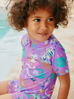 Next Purple Character Sunsafe Swimsuit (3mths-10yrs) Online