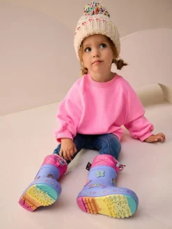 Next Character Thinsulate Lined Cuff Wellies Purple Discount