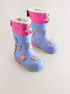 Next Character Thinsulate Lined Cuff Wellies Purple Discount