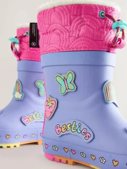 Next Character Thinsulate Lined Cuff Wellies Purple Discount