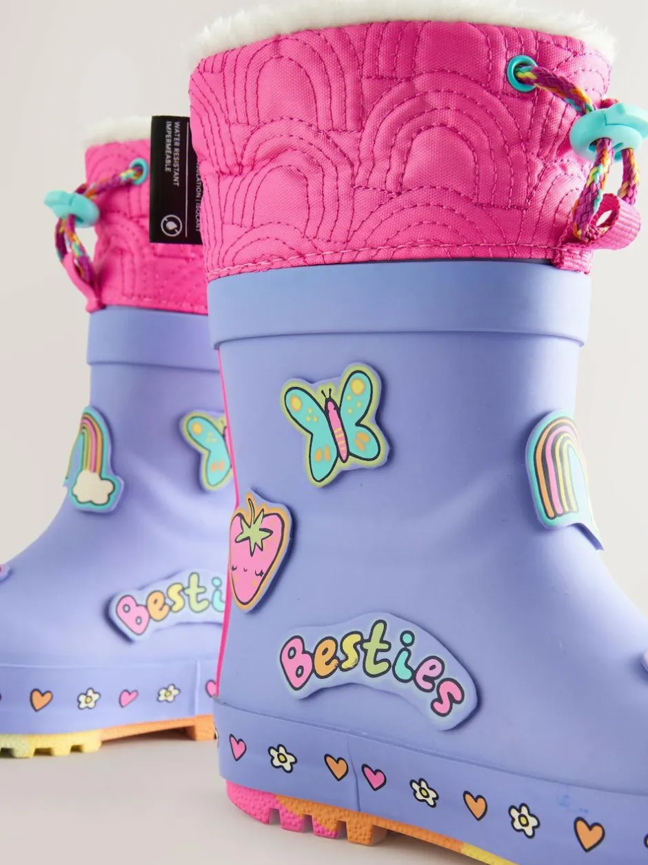Next Character Thinsulate Lined Cuff Wellies Purple Discount