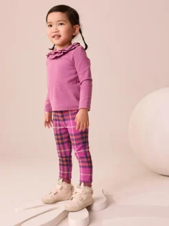 Next Purple Check Leggings (3mths-7yrs) Outlet