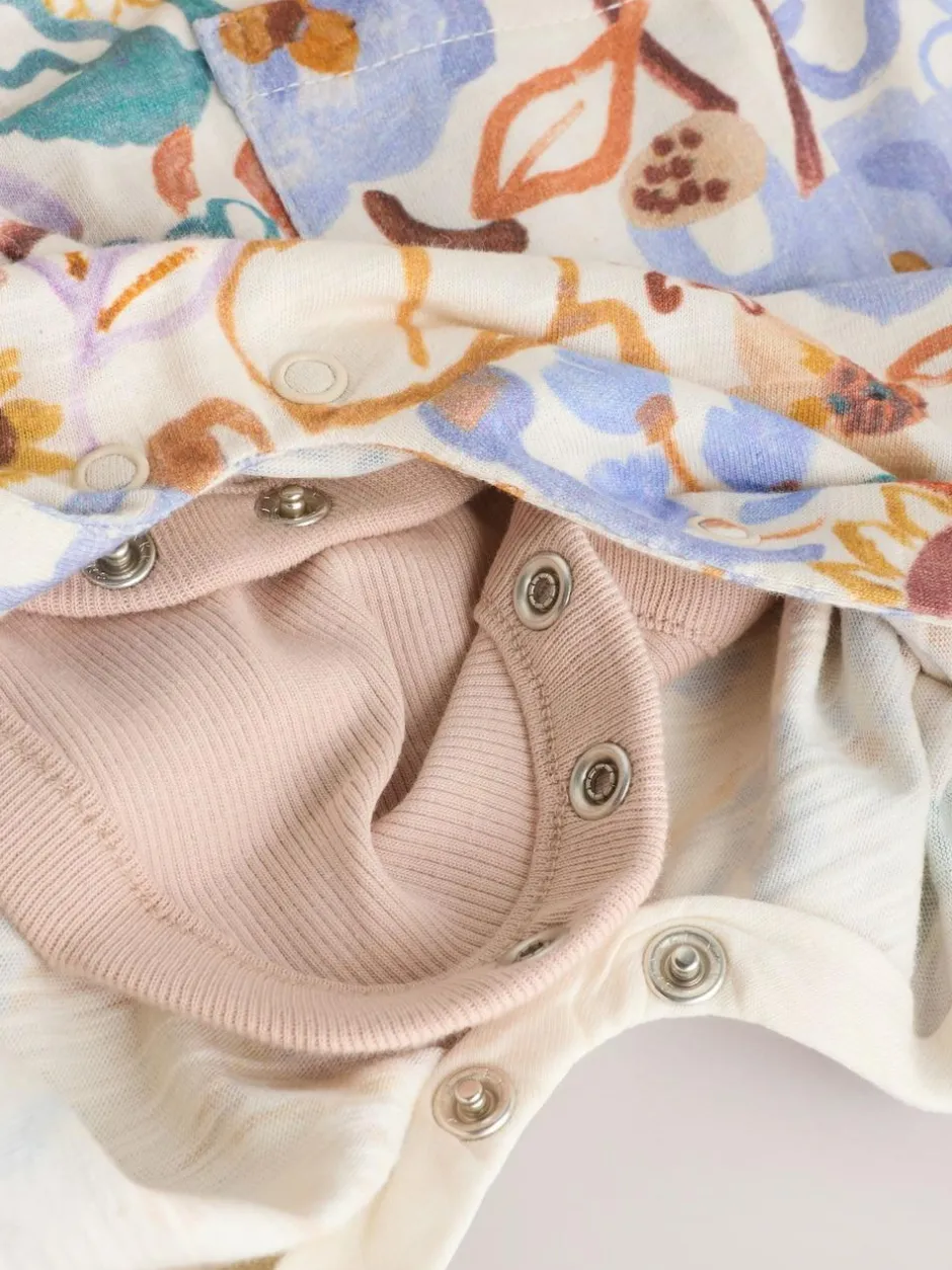 Next Baby Jersey Dungarees and Bodysuits Set 2 Piece (0mths-3yrs) Purple Floral New