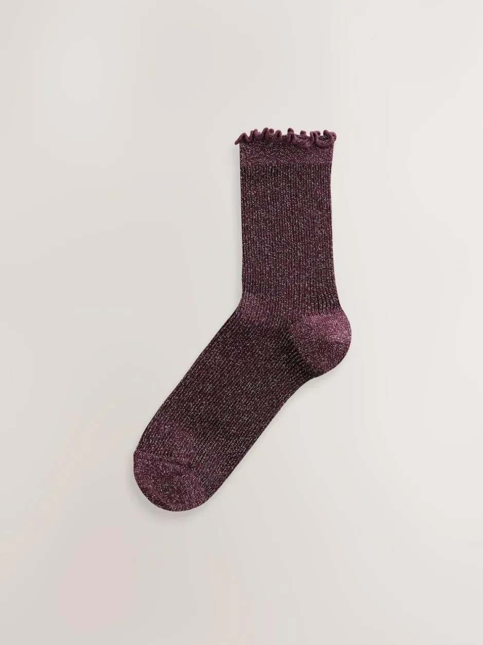 Next Purple Lettuce Welt Ankle Socks 5 Pack