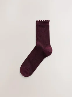 Next Purple Lettuce Welt Ankle Socks 5 Pack