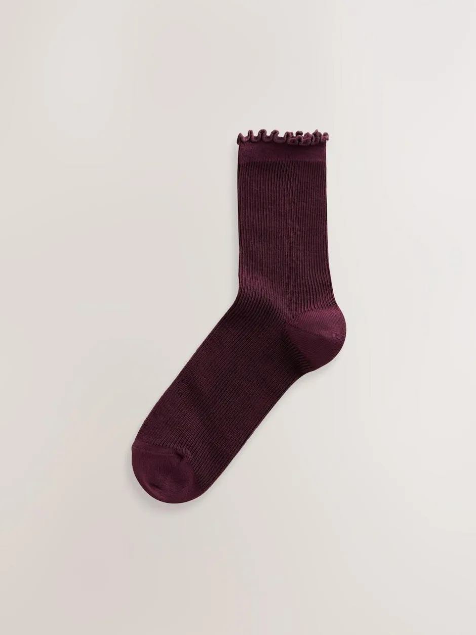 Next Purple Lettuce Welt Ankle Socks 5 Pack