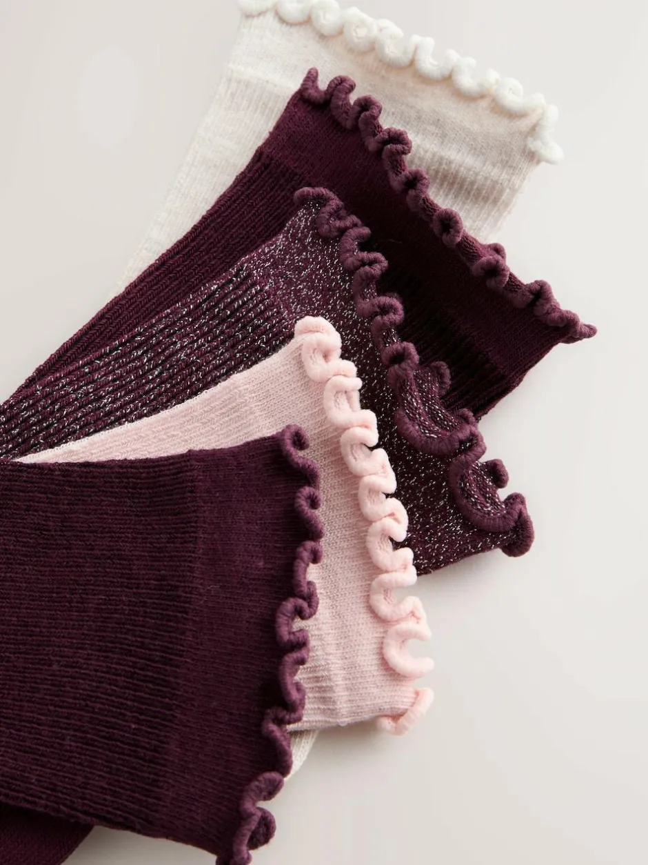 Next Purple Lettuce Welt Ankle Socks 5 Pack