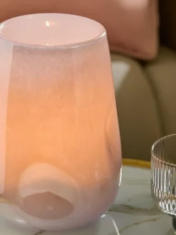 Next Purple Lustre Glass Hurricane Candle Holder Clearance