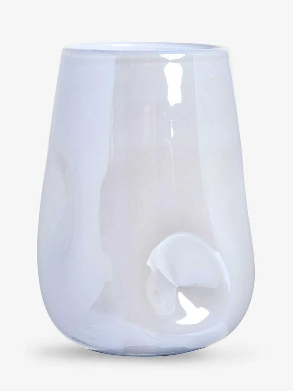 Next Purple Lustre Glass Hurricane Candle Holder Clearance