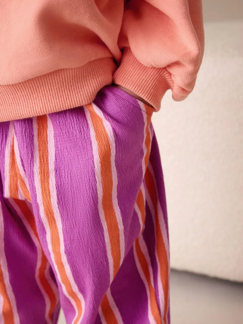 Next Purple Orange Stripe Barrel Leg Trousers (3mths-7yrs) Sale
