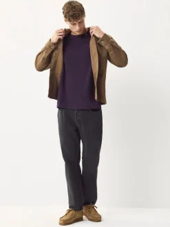 Next Purple Regular Fit Essential Crew Neck Cotton T-Shirt Outlet
