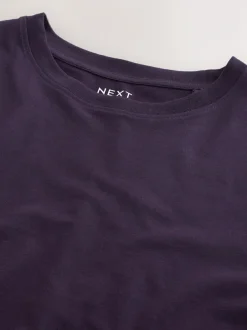 Next Purple Regular Fit Essential Crew Neck Cotton T-Shirt Outlet