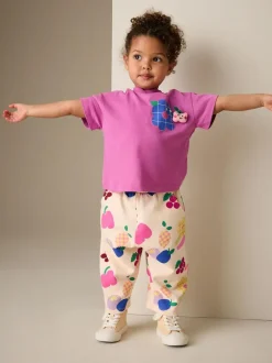 Next Purple Short Sleeve T-Shirt and Joggers Barrel Set (3mths-7yrs) Discount