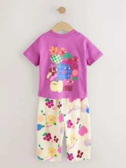 Next Purple Short Sleeve T-Shirt and Joggers Barrel Set (3mths-7yrs) Discount