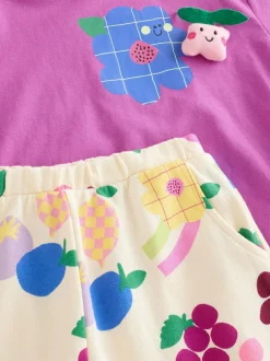 Next Purple Short Sleeve T-Shirt and Joggers Barrel Set (3mths-7yrs) Discount