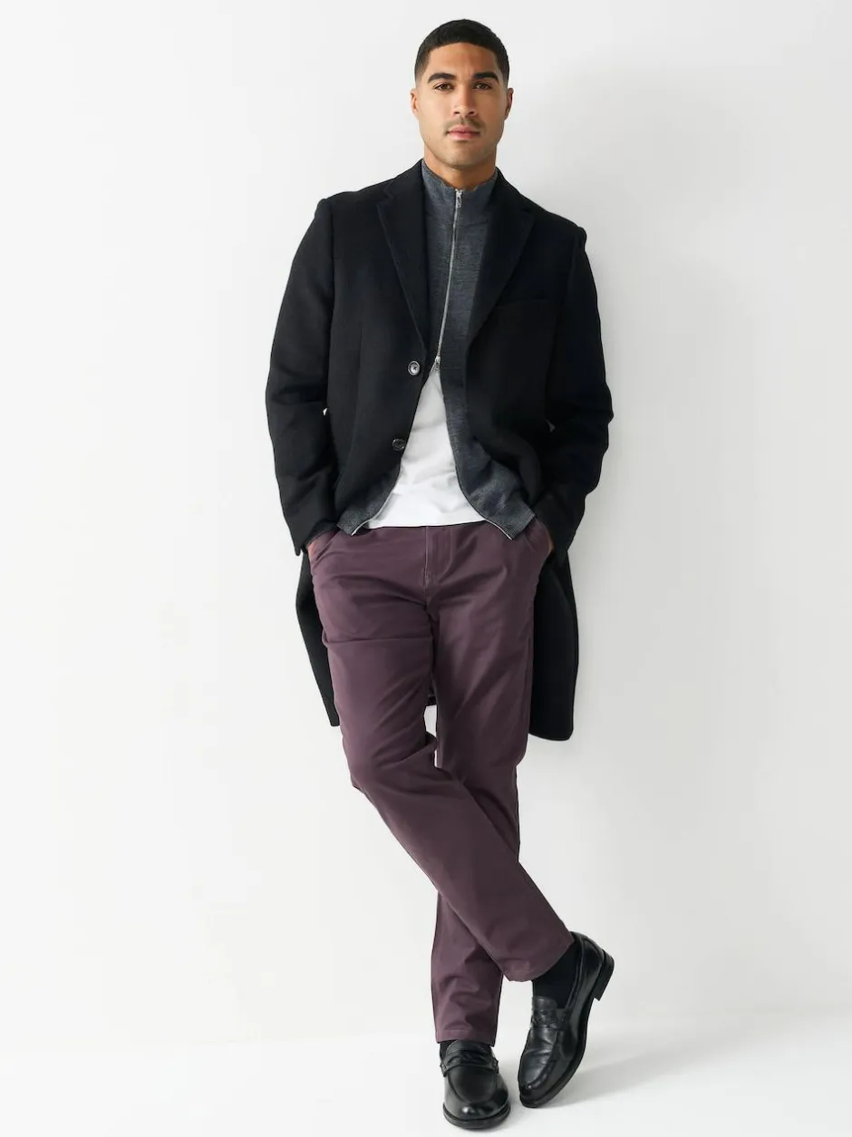 Next Purple Slim Fit Stretch Chinos Trousers Sale