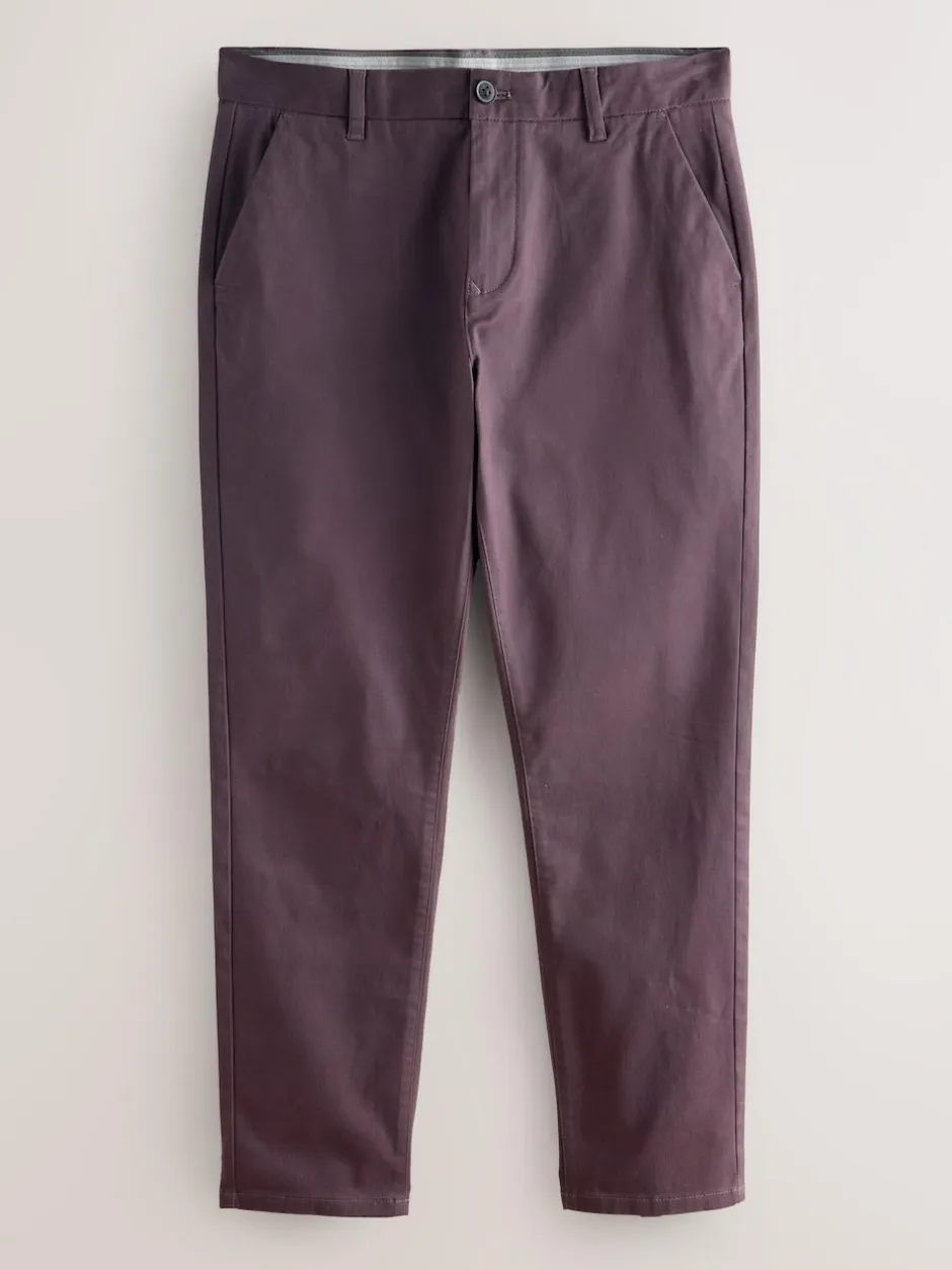 Next Purple Slim Fit Stretch Chinos Trousers Sale
