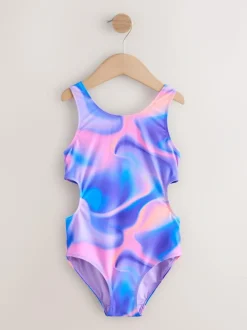 Next Cutout Swimsuit (3-16yrs) Purple Tie Dye New