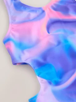 Next Cutout Swimsuit (3-16yrs) Purple Tie Dye New