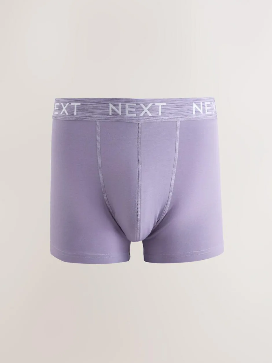 Next 5 Pack Cotton Rich Trunk Boxers Purple/Blue/Red Hot