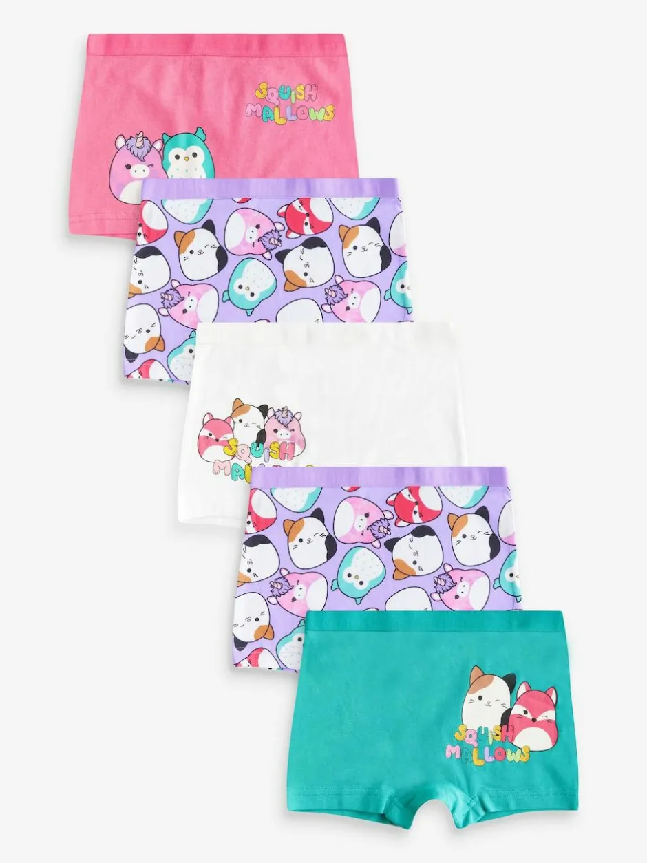 Next Purple/Green Squishmallow Short Briefs 5 Pack (5-14yrs) Clearance