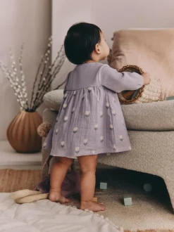 Next Purple/Pink Baby Woven Dress 2 Pack (0mths-3yrs) Clearance