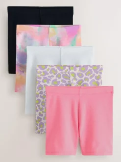 Next Purple/Pink/Animal Cycle Shorts 5 Pack (3-16yrs) Best