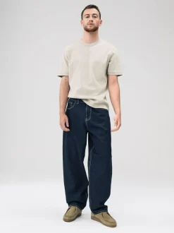 Next Putty Contrast Stitch Regular Fit Heavyweight T-Shirt Discount