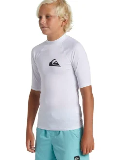Quiksilver Youth Short Sleeve UPF50 Rash Vest White Sale