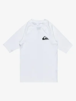 Quiksilver Youth Short Sleeve UPF50 Rash Vest White Sale