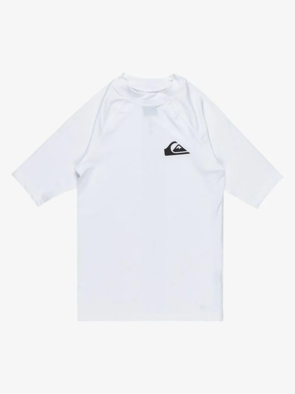 Quiksilver Youth Short Sleeve UPF50 Rash Vest White Sale