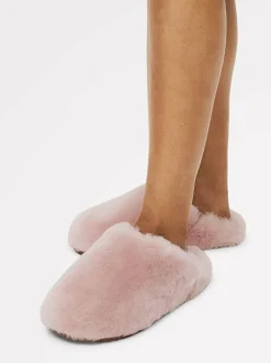 Radley Cloud Street Shearling Fluff Mule Slippers Pink New
