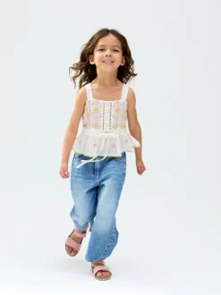 Raffya Cream Penny 100% Cotton Vest Online